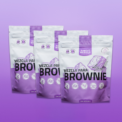 Pack Mezcla Brownie Torta Chocolate Keto Low Carb 3 Unidades Simple Mezcla | Rinde 48 Porciones