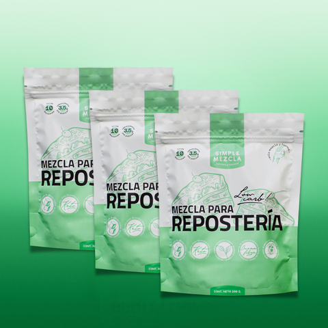 Pack Mezcla Bizcocho y Waffles Keto Low Carb 3 Unidades Simple Mezcla | Rinde 48 Porciones
