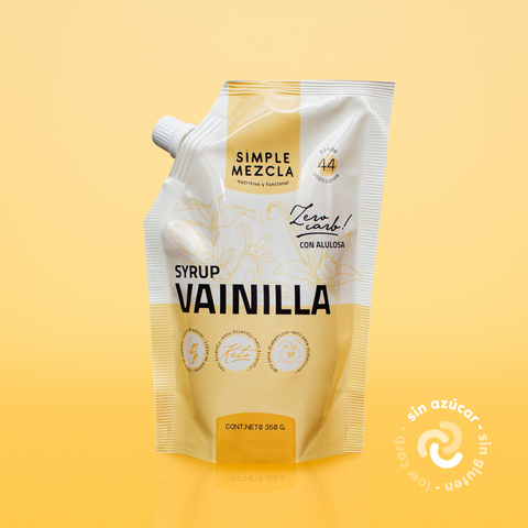 Syrup Vainilla Zero Carb 350g Para Latte Vainilla o Topping Pancakes y Postres