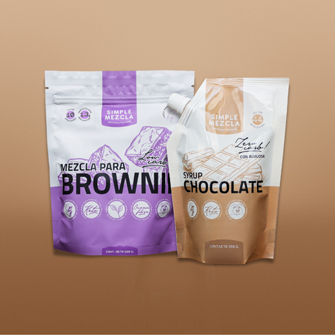 Pack Chocolate Low Carb Sugar Free Keto | Brownie + Syrup|